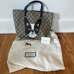 Gucci Tote Bag - Gucci GG Supreme Chilled Lens Bulldog Tote